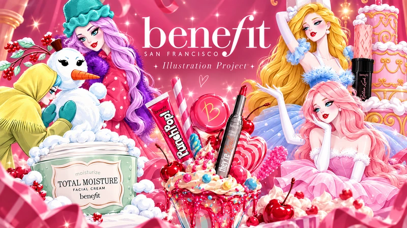Benefit — авторские рекламные иллюстрации косметики